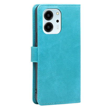 For Honor 80 SE 5G Drop-proof Calf Texture Phone Case PU Leather Flip Wallet Stand Magnetic Closure Cell Phone Cover