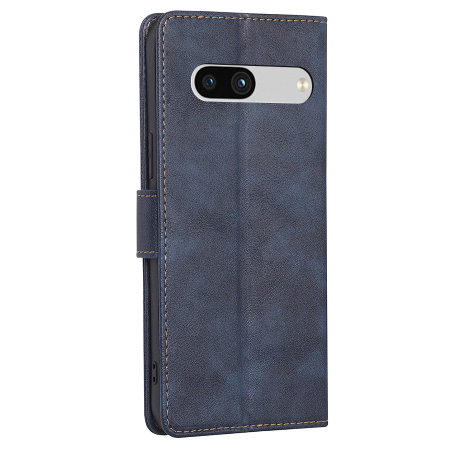 RFID Blocking Phone Cover For Google Pixel 7a, Cowhide Texture PU Leather Stand Wallet Shockproof Phone Case