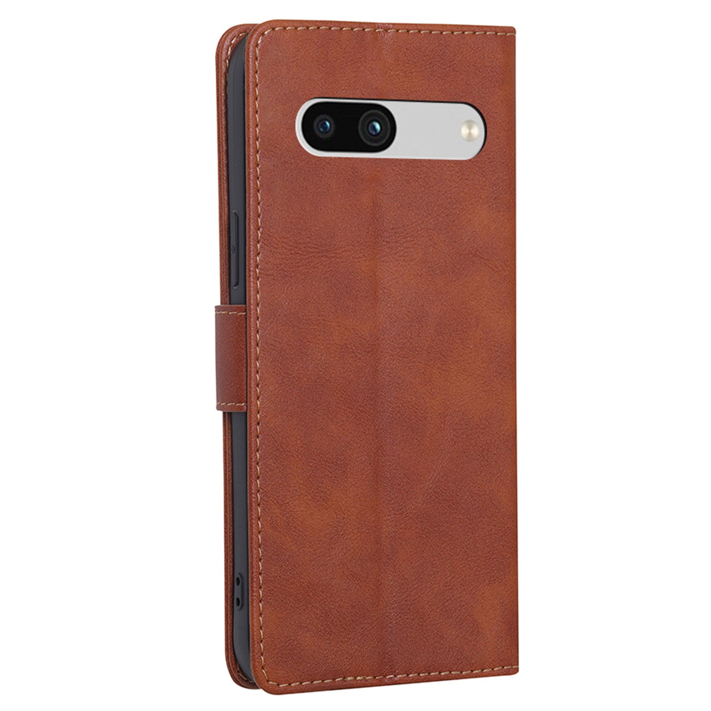 RFID Blocking Phone Cover For Google Pixel 7a, Cowhide Texture PU Leather Stand Wallet Shockproof Phone Case