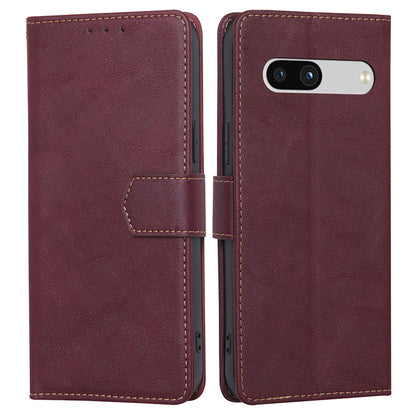 RFID Blocking Phone Cover For Google Pixel 7a, Cowhide Texture PU Leather Stand Wallet Shockproof Phone Case