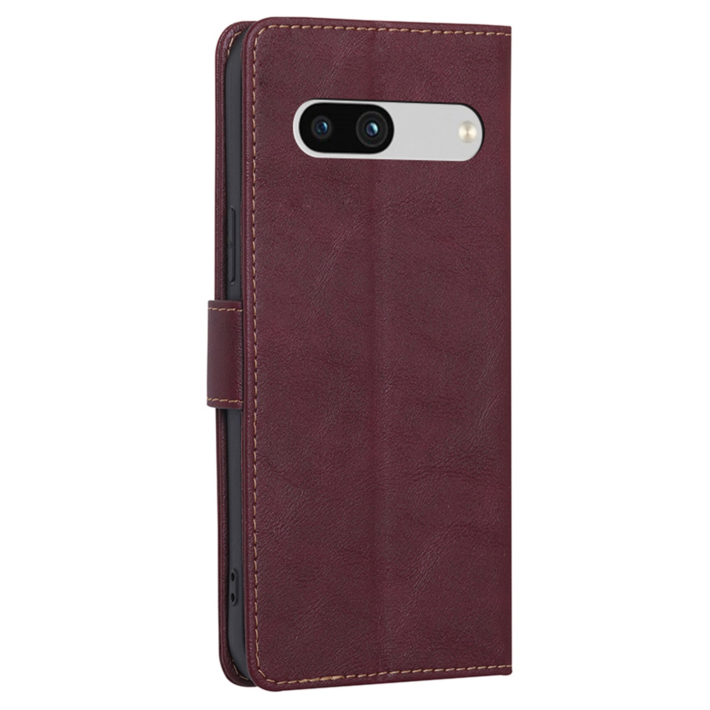 RFID Blocking Phone Cover For Google Pixel 7a, Cowhide Texture PU Leather Stand Wallet Shockproof Phone Case