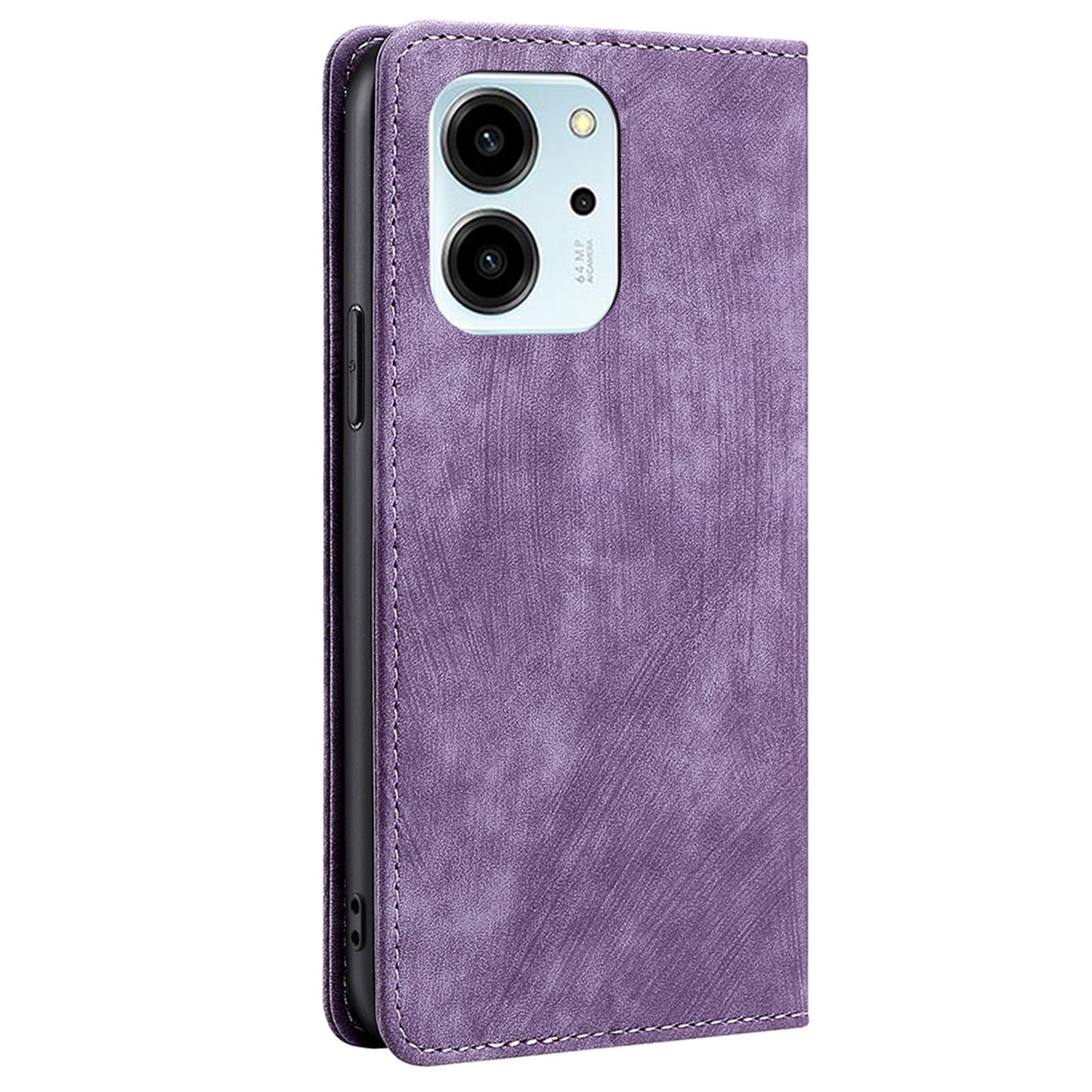 For Honor 80 SE 5G Textured Anti-Drop PU Leather Mobile Phone Case Stand RFID Blocking Wallet Magnetic Phone Flip Cover