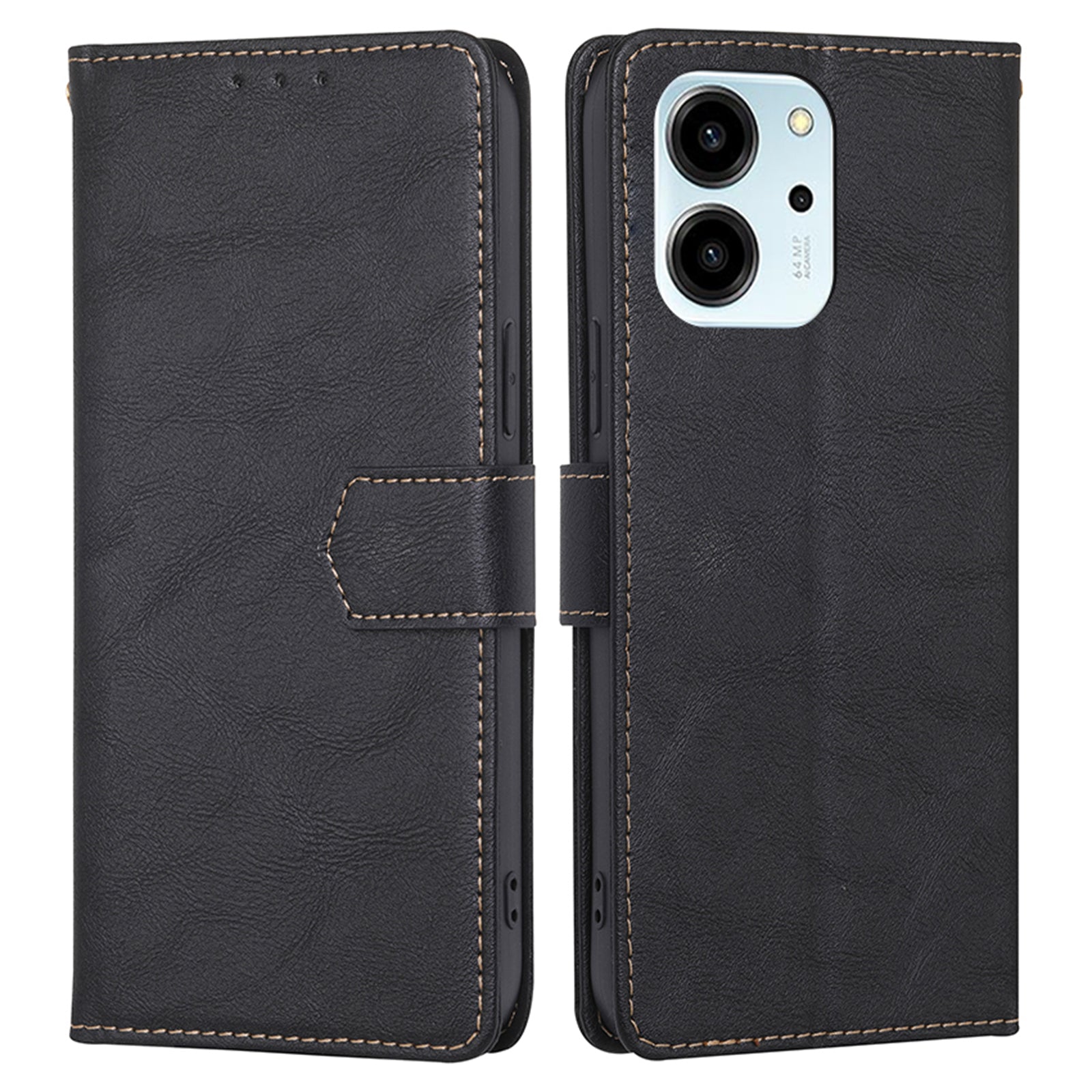 For Honor 80 SE 5G RFID Blocking Phone Cover Cowhide Texture PU Leather Stand Wallet Shockproof Phone Case
