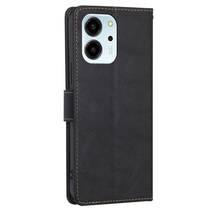 For Honor 80 SE 5G RFID Blocking Phone Cover Cowhide Texture PU Leather Stand Wallet Shockproof Phone Case