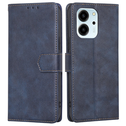 For Honor 80 SE 5G RFID Blocking Phone Cover Cowhide Texture PU Leather Stand Wallet Shockproof Phone Case