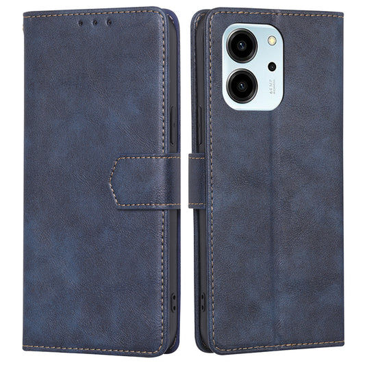 For Honor 80 SE 5G RFID Blocking Phone Cover Cowhide Texture PU Leather Stand Wallet Shockproof Phone Case