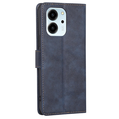 For Honor 80 SE 5G RFID Blocking Phone Cover Cowhide Texture PU Leather Stand Wallet Shockproof Phone Case
