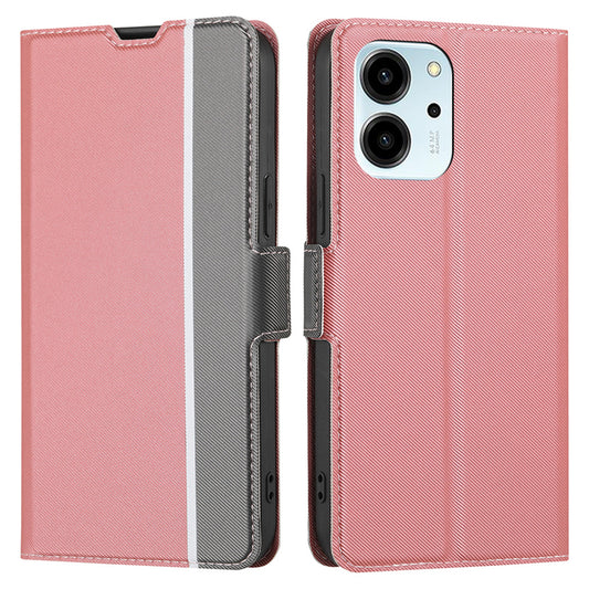 For Honor 80 SE 5G Anti-Fingerprint Twill Texture Stand Phone Case PU Leather Dual Magnetic Clasp Card Holder Cover