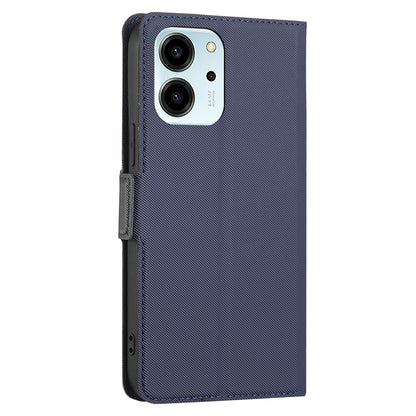 For Honor 80 SE 5G Anti-Fingerprint Twill Texture Stand Phone Case PU Leather Dual Magnetic Clasp Card Holder Cover