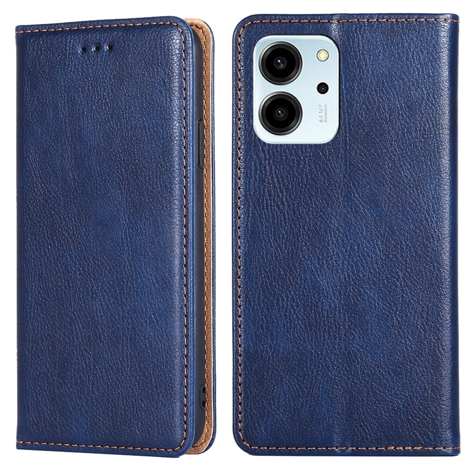 For Honor 80 SE 5G Foldable Stand Magnetic Auto-closing Protective Cover Anti-Scratch Wallet PU Leather Phone Case