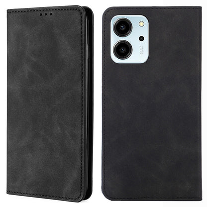 For Honor 80 SE 5G Card Slot Stand Phone Case Anti-Scratch PU Leather Skin-touch Feeling Magnetic Absorption Phone Shell