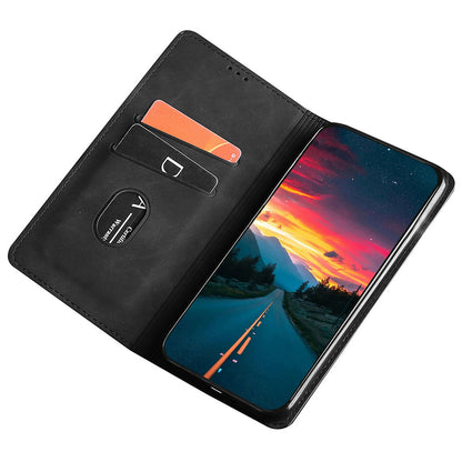 For Honor 80 SE 5G Card Slot Stand Phone Case Anti-Scratch PU Leather Skin-touch Feeling Magnetic Absorption Phone Shell