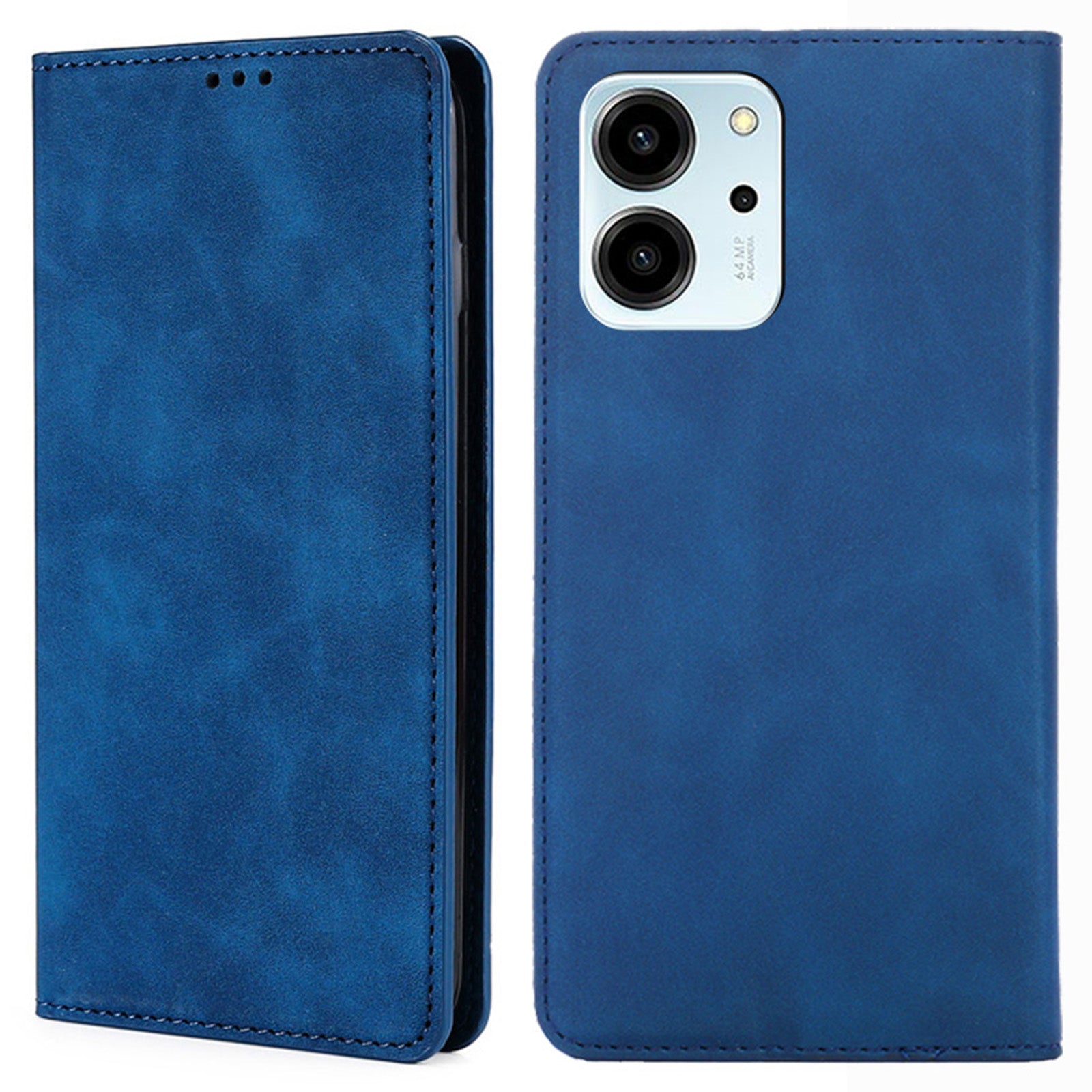 For Honor 80 SE 5G Card Slot Stand Phone Case Anti-Scratch PU Leather Skin-touch Feeling Magnetic Absorption Phone Shell
