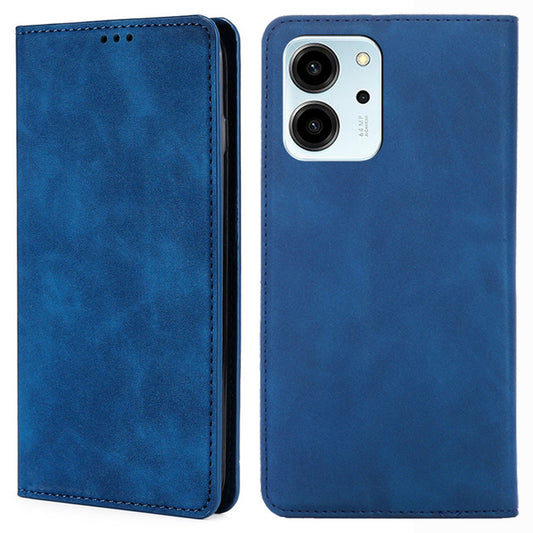 For Honor 80 SE 5G Card Slot Stand Phone Case Anti-Scratch PU Leather Skin-touch Feeling Magnetic Absorption Phone Shell