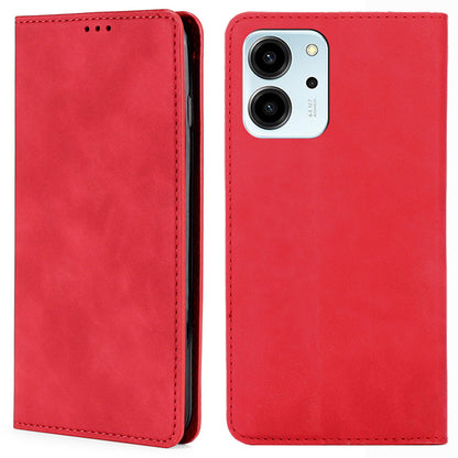 For Honor 80 SE 5G Card Slot Stand Phone Case Anti-Scratch PU Leather Skin-touch Feeling Magnetic Absorption Phone Shell