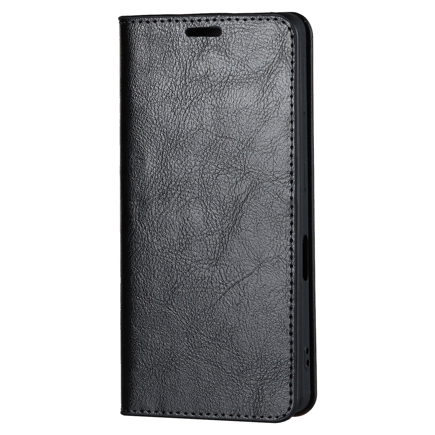 For Sharp Aquos Sense 7 Plus Supporting Stand Flip Wallet Crazy Horse Texture Genuine Leather Cover Magnetic Phone Case