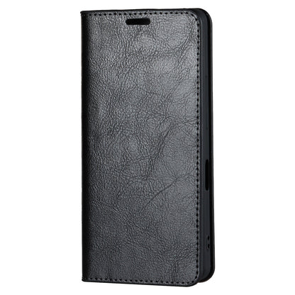 For Sharp Aquos Sense 7 Plus Supporting Stand Flip Wallet Crazy Horse Texture Genuine Leather Cover Magnetic Phone Case