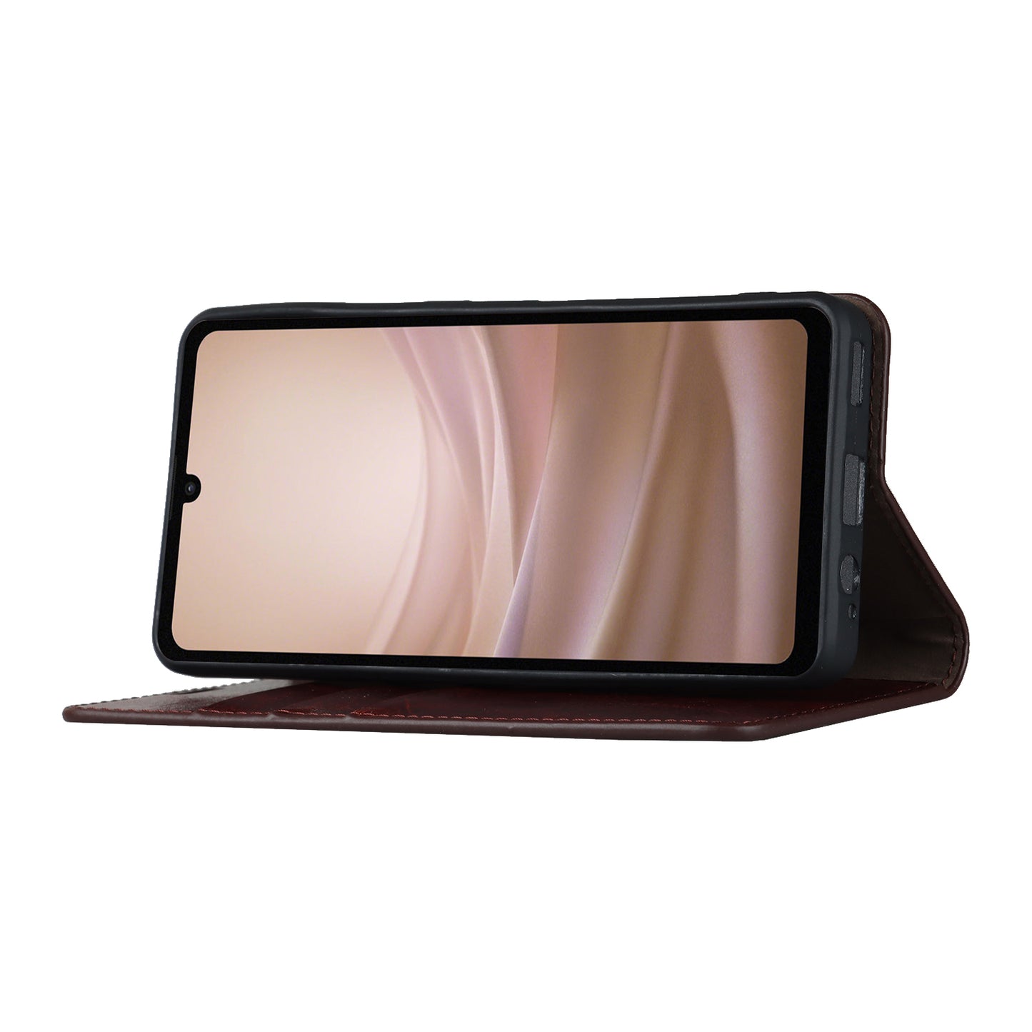 For Sharp Aquos Sense 7 Plus Supporting Stand Flip Wallet Crazy Horse Texture Genuine Leather Cover Magnetic Phone Case