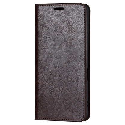 For Sharp Aquos Sense 7 Plus Supporting Stand Flip Wallet Crazy Horse Texture Genuine Leather Cover Magnetic Phone Case