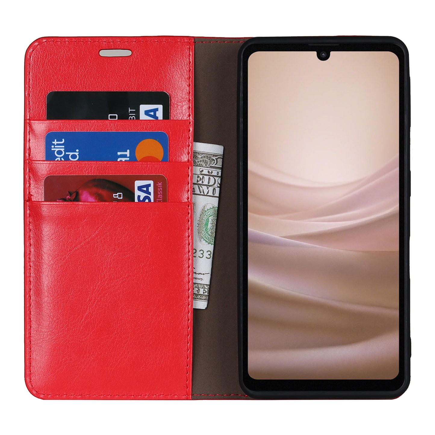 For Sharp Aquos Sense 7 Plus Supporting Stand Flip Wallet Crazy Horse Texture Genuine Leather Cover Magnetic Phone Case