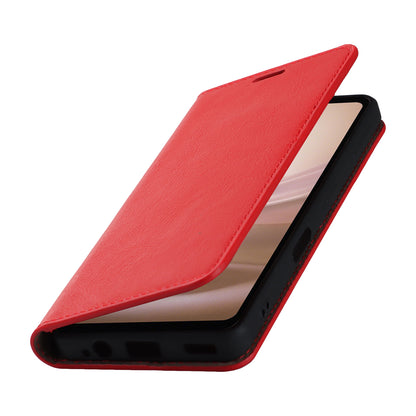 For Sharp Aquos Sense 7 Plus Supporting Stand Flip Wallet Crazy Horse Texture Genuine Leather Cover Magnetic Phone Case