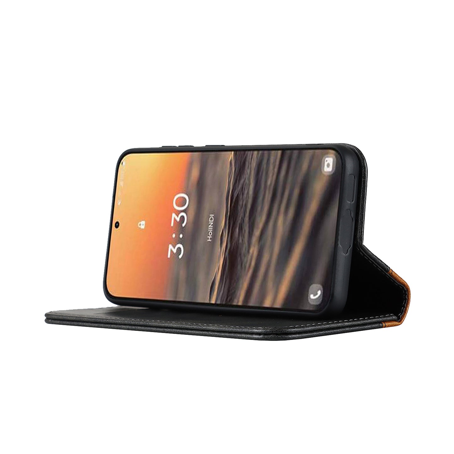 For Samsung Galaxy S23+ Phone Cover Bi-color Splicing Magnetic Closure PU Leather Calf Texture Stand Flip Wallet Case