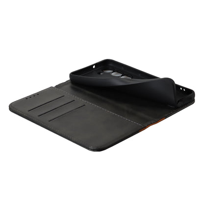 For Samsung Galaxy S23+ Phone Cover Bi-color Splicing Magnetic Closure PU Leather Calf Texture Stand Flip Wallet Case