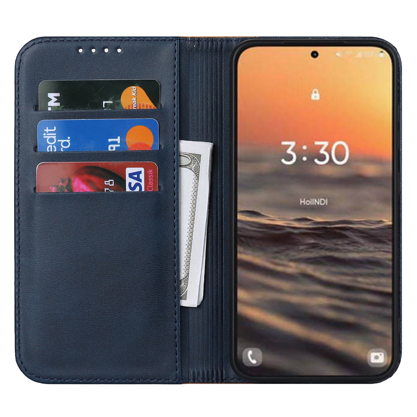 For Samsung Galaxy S23+ Phone Cover Bi-color Splicing Magnetic Closure PU Leather Calf Texture Stand Flip Wallet Case