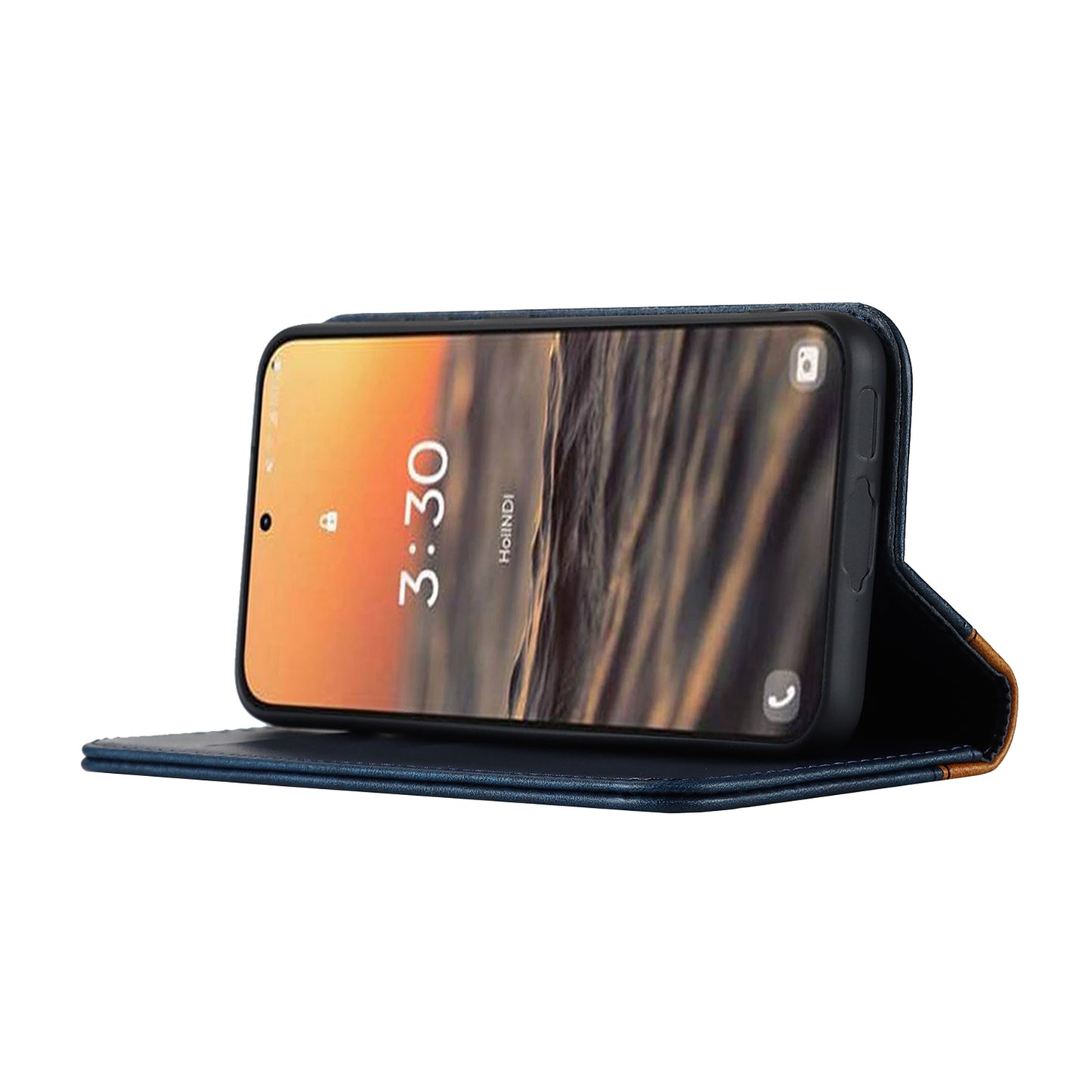 For Samsung Galaxy S23+ Phone Cover Bi-color Splicing Magnetic Closure PU Leather Calf Texture Stand Flip Wallet Case