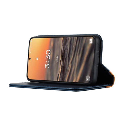 For Samsung Galaxy S23+ Phone Cover Bi-color Splicing Magnetic Closure PU Leather Calf Texture Stand Flip Wallet Case