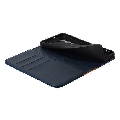For Samsung Galaxy S23+ Phone Cover Bi-color Splicing Magnetic Closure PU Leather Calf Texture Stand Flip Wallet Case