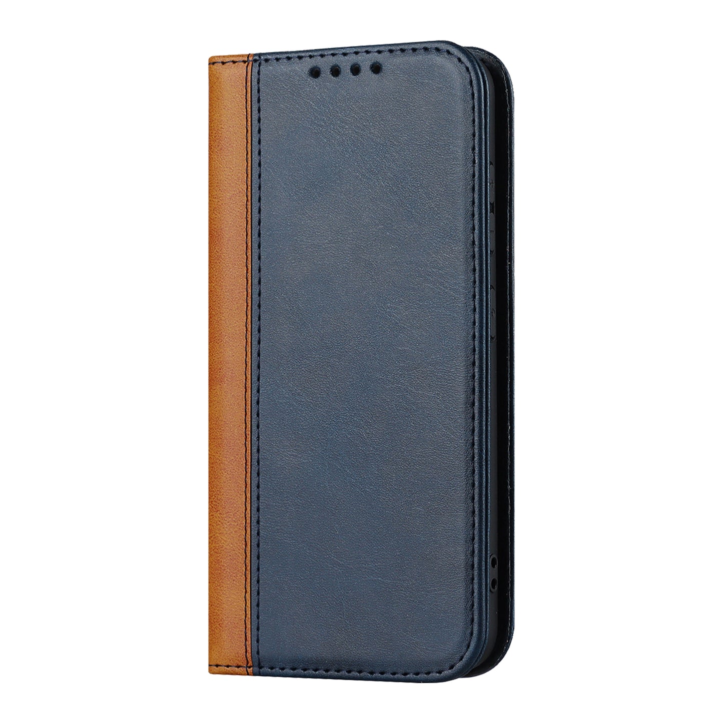 For Samsung Galaxy S23+ Phone Cover Bi-color Splicing Magnetic Closure PU Leather Calf Texture Stand Flip Wallet Case