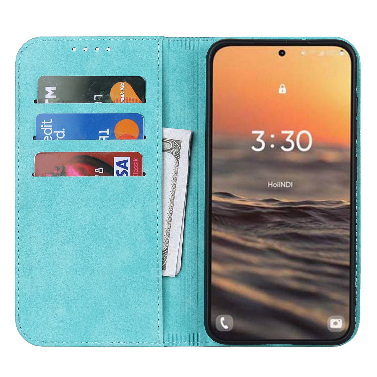 For Samsung Galaxy S23+ Phone Cover Bi-color Splicing Magnetic Closure PU Leather Calf Texture Stand Flip Wallet Case