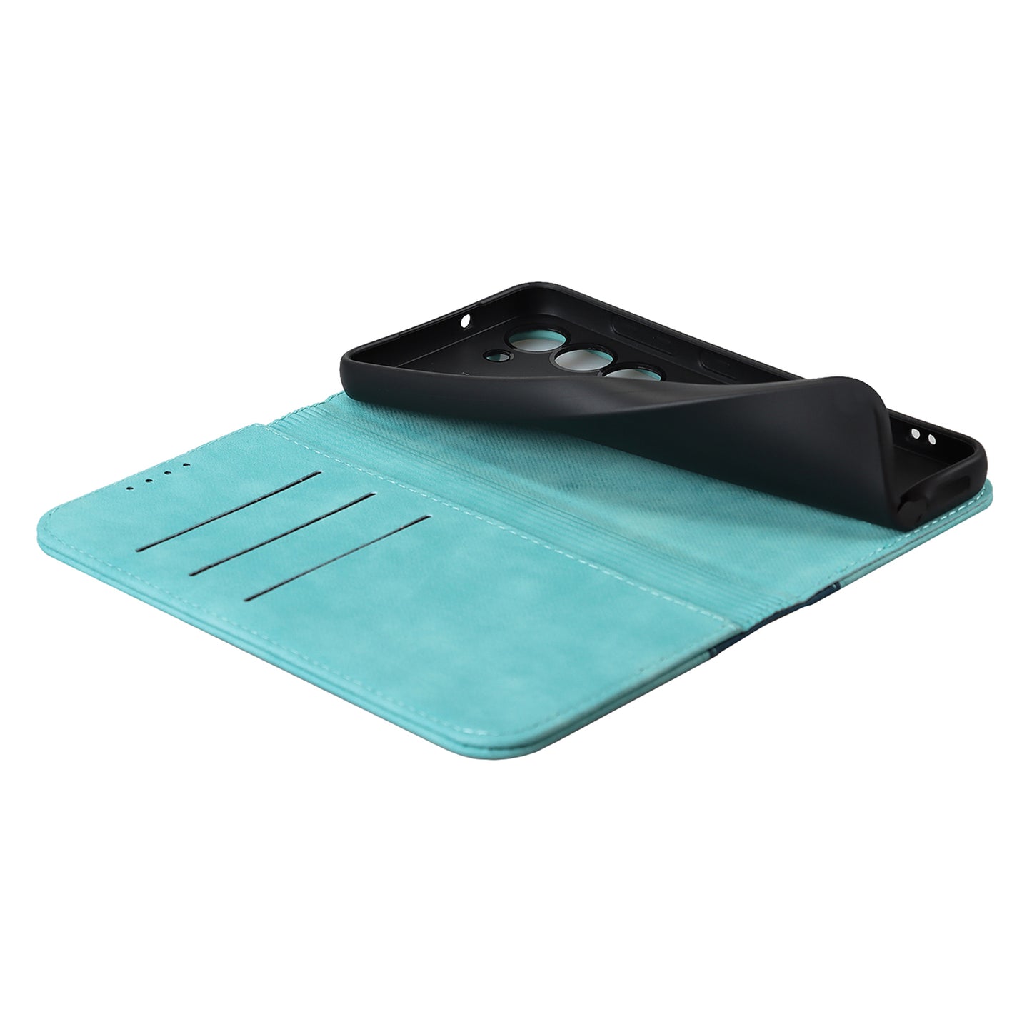 For Samsung Galaxy S23+ Phone Cover Bi-color Splicing Magnetic Closure PU Leather Calf Texture Stand Flip Wallet Case