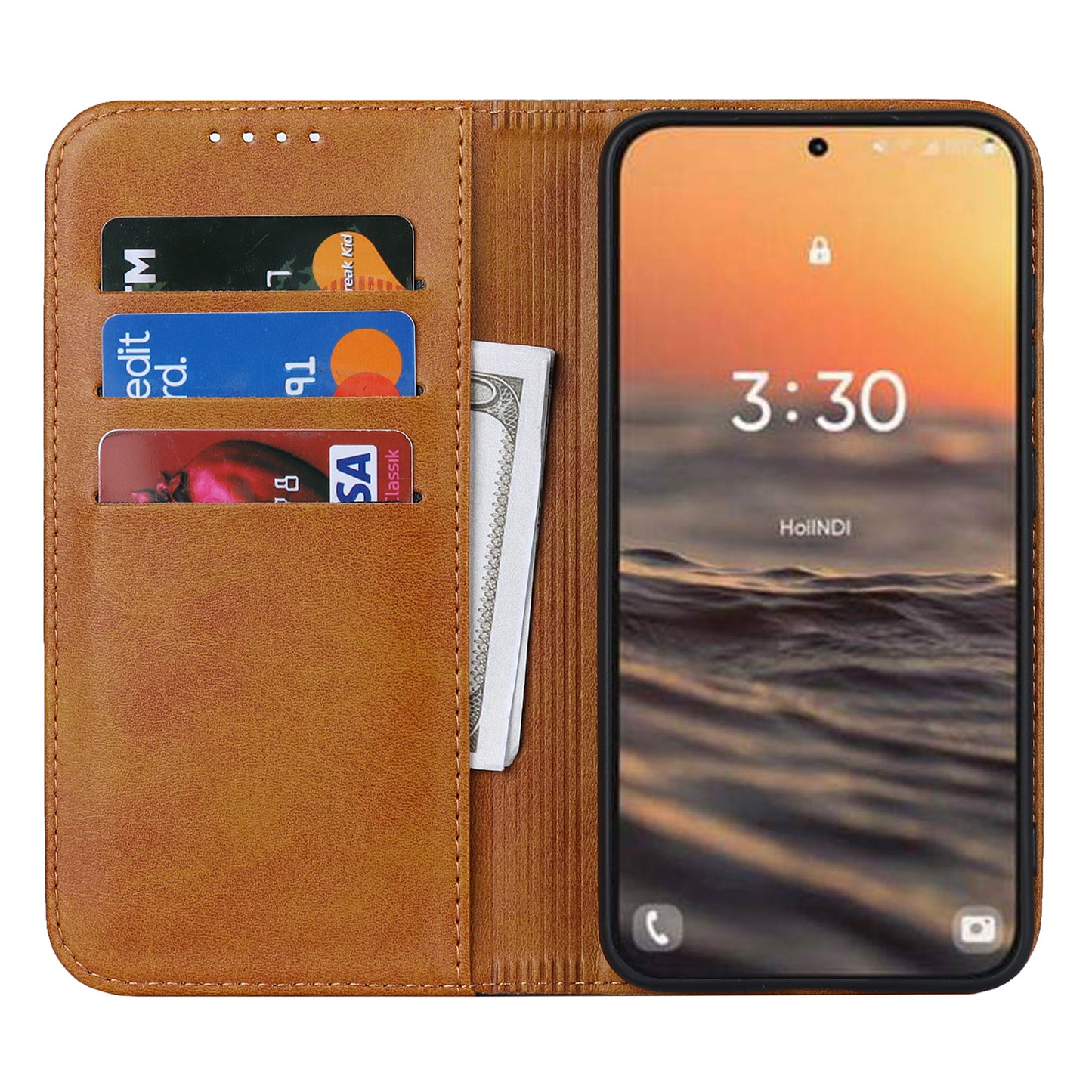 For Samsung Galaxy S23+ Phone Cover Bi-color Splicing Magnetic Closure PU Leather Calf Texture Stand Flip Wallet Case