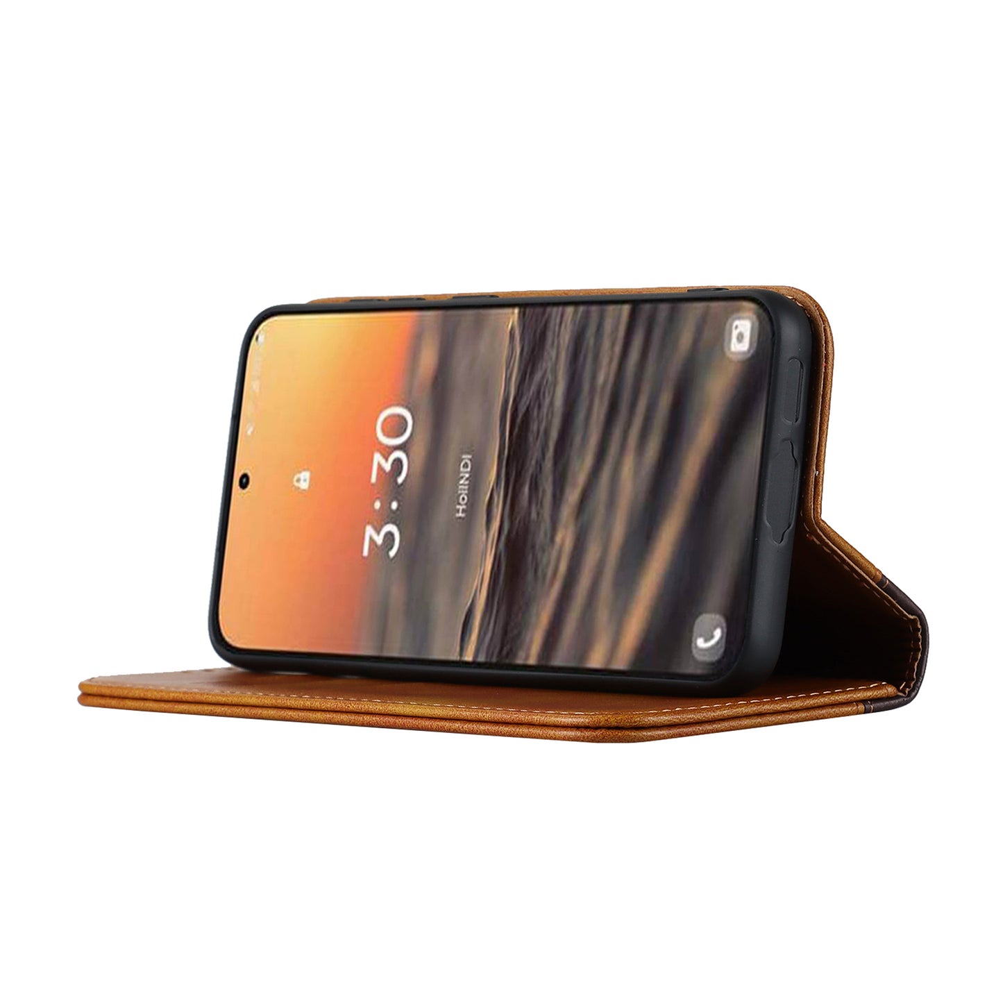 For Samsung Galaxy S23+ Phone Cover Bi-color Splicing Magnetic Closure PU Leather Calf Texture Stand Flip Wallet Case