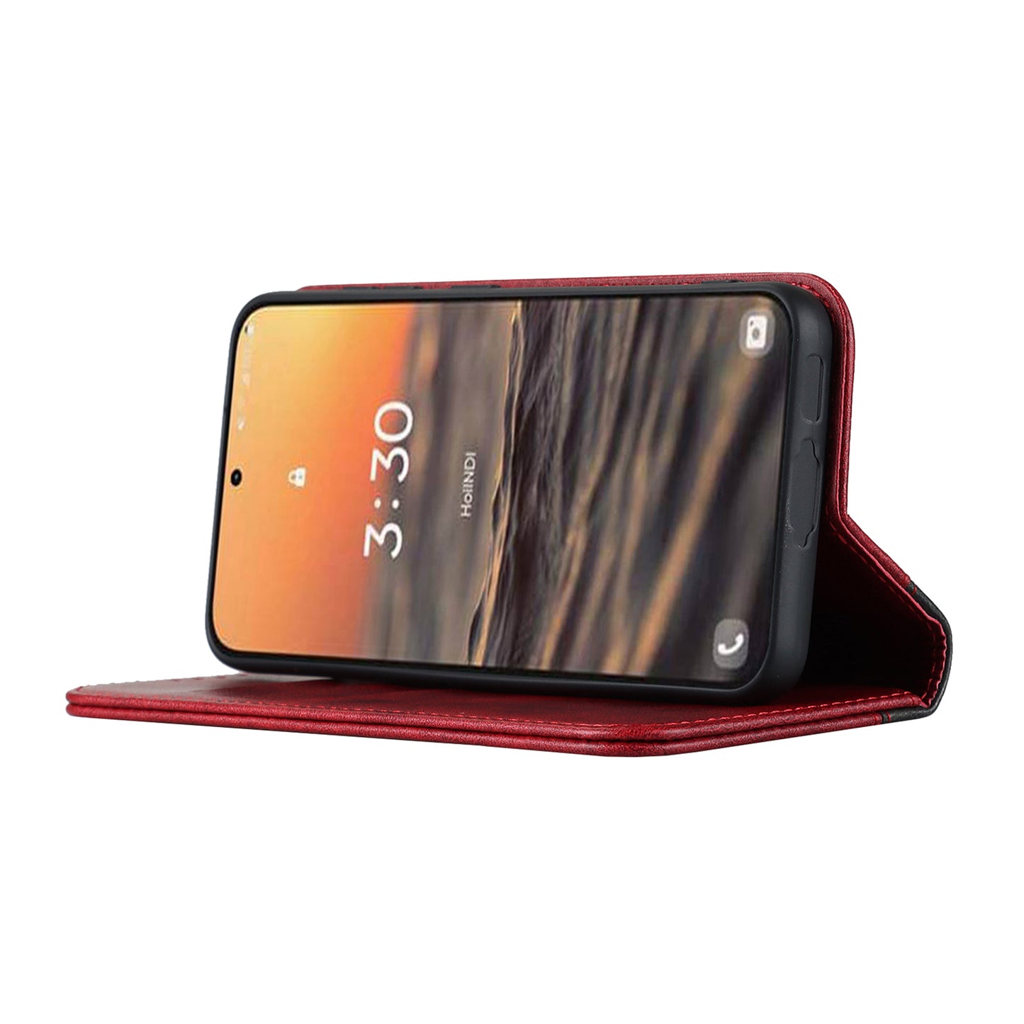 For Samsung Galaxy S23+ Phone Cover Bi-color Splicing Magnetic Closure PU Leather Calf Texture Stand Flip Wallet Case