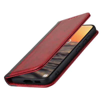 For Samsung Galaxy S23+ Phone Cover Bi-color Splicing Magnetic Closure PU Leather Calf Texture Stand Flip Wallet Case