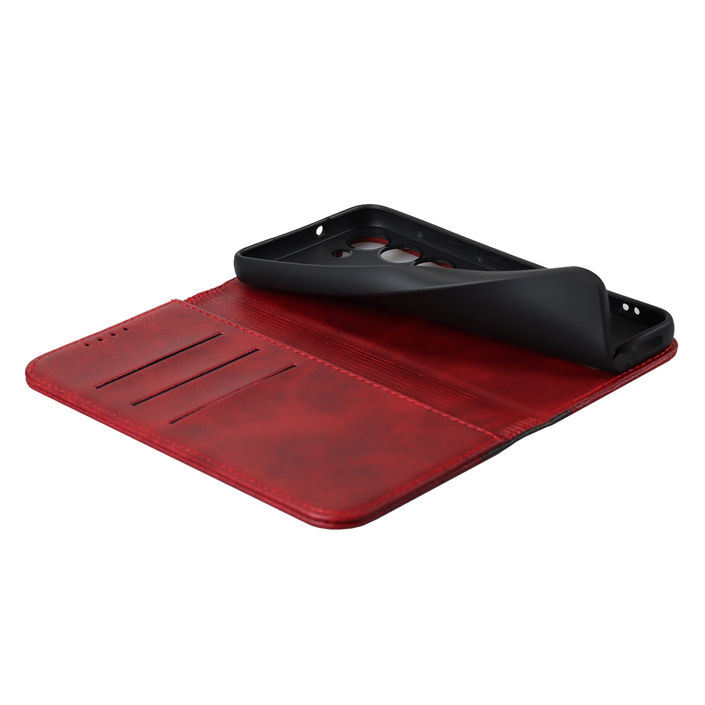 For Samsung Galaxy S23+ Phone Cover Bi-color Splicing Magnetic Closure PU Leather Calf Texture Stand Flip Wallet Case