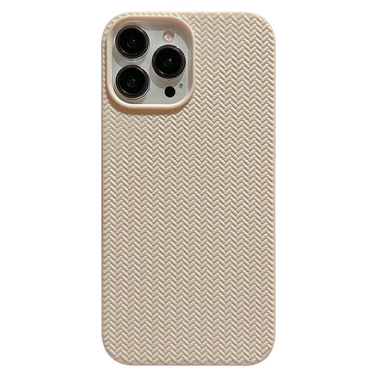 For iPhone 13 Pro 6.1 inch Woven Texture Soft TPU Back Case Scratch Resistant Phone Cover