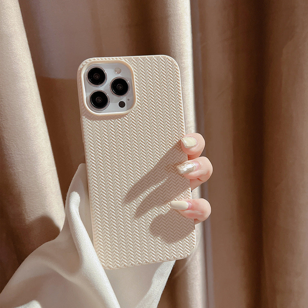 For iPhone 13 Pro 6.1 inch Woven Texture Soft TPU Back Case Scratch Resistant Phone Cover