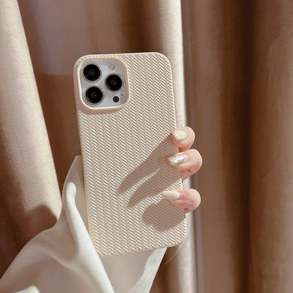 For iPhone 13 Pro 6.1 inch Woven Texture Soft TPU Back Case Scratch Resistant Phone Cover