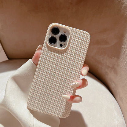 For iPhone 13 Pro 6.1 inch Woven Texture Soft TPU Back Case Scratch Resistant Phone Cover
