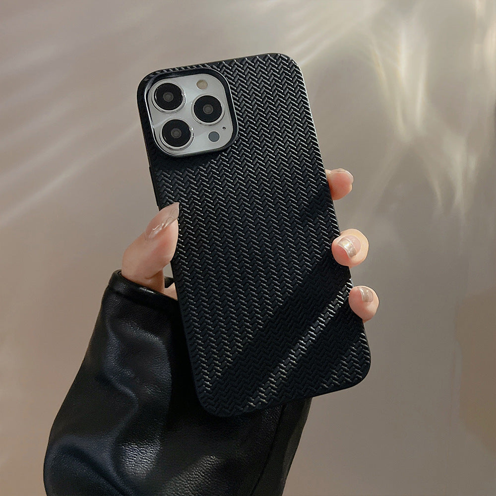 For iPhone 13 Pro 6.1 inch Woven Texture Soft TPU Back Case Scratch Resistant Phone Cover
