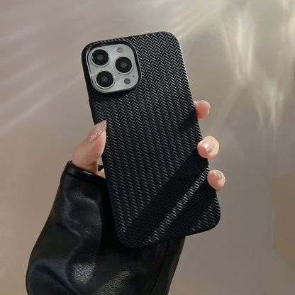 For iPhone 13 Pro 6.1 inch Woven Texture Soft TPU Back Case Scratch Resistant Phone Cover