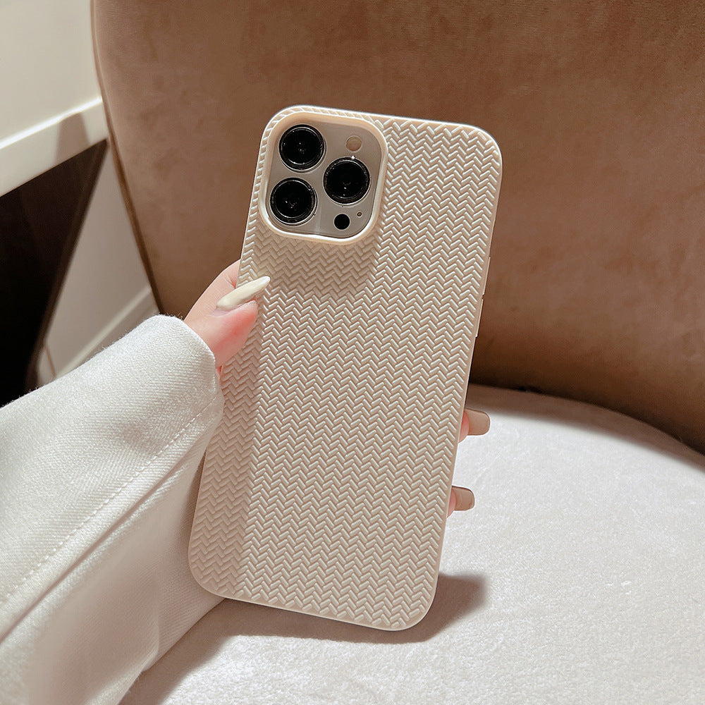 For iPhone 13 Pro 6.1 inch Woven Texture Soft TPU Back Case Scratch Resistant Phone Cover