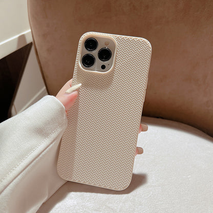 For iPhone 13 Pro 6.1 inch Woven Texture Soft TPU Back Case Scratch Resistant Phone Cover