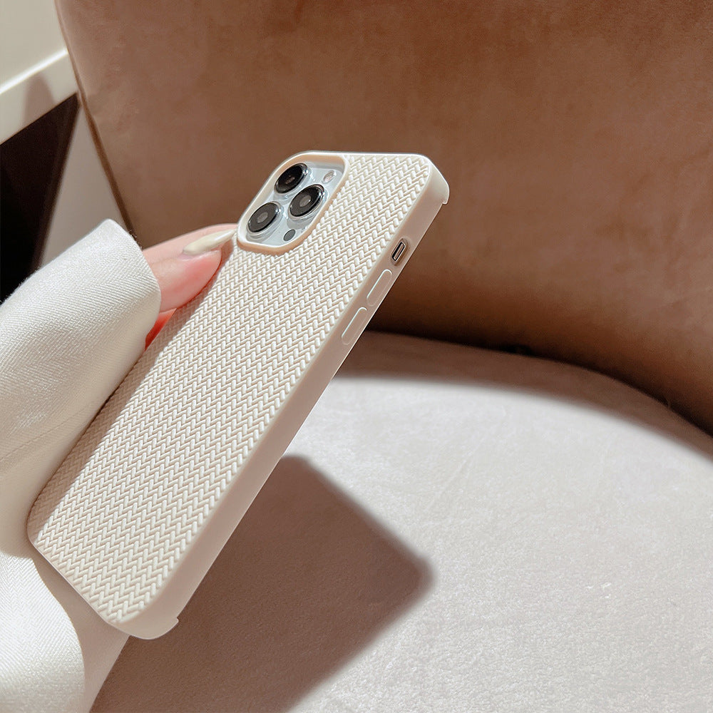 For iPhone 13 Pro 6.1 inch Woven Texture Soft TPU Back Case Scratch Resistant Phone Cover