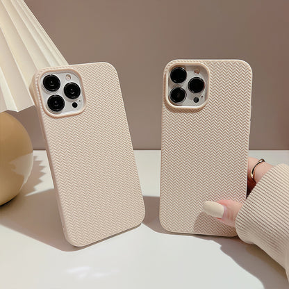 For iPhone 13 Pro 6.1 inch Woven Texture Soft TPU Back Case Scratch Resistant Phone Cover