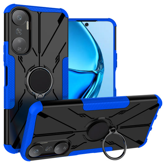 For Infinix Hot 20 4G Ring Holder Kickstand Phone Case Hard PC Soft TPU Shockproof Protective Cover